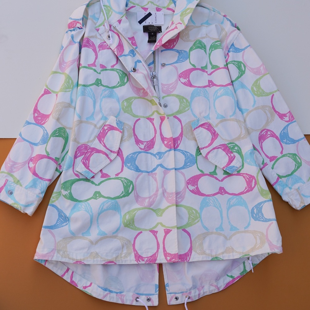 Coach zip up raincoat